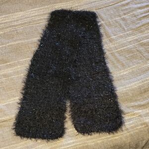 Black Sparkle Eyelash Knit Scarf
